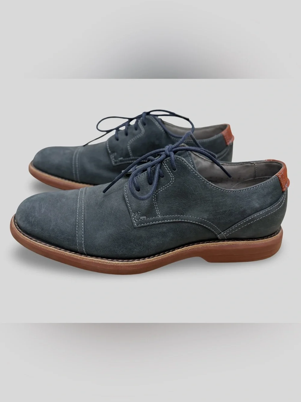 Sperry Gold Cup Bellingham Grey Suede Cap Toe Oxford ASV Dress Shoes 10